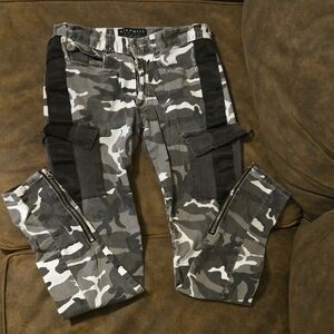 Camouflage Pants with Lower Leg Zippers Made By ETERNITY B C / A D